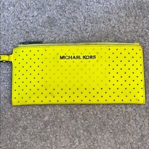 Michael Kors Yellow Perforated Wallet/Wristlet